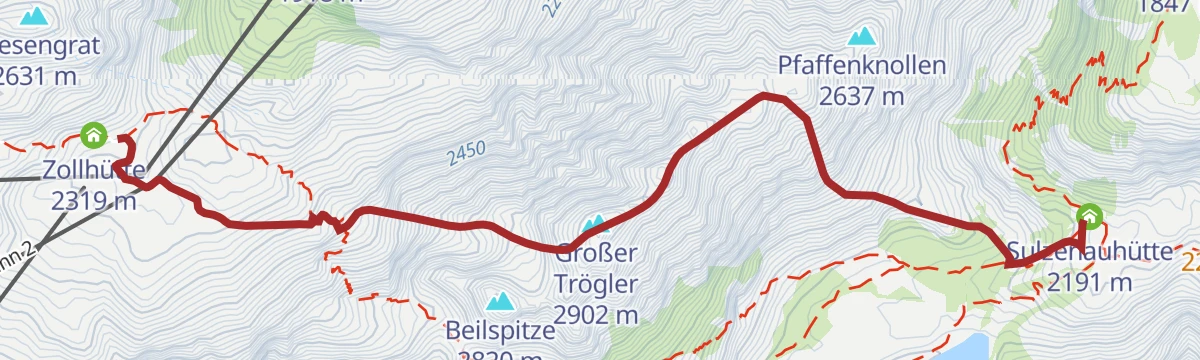 Route map: Großer Trögler - Fantastischer Aussichtsberg